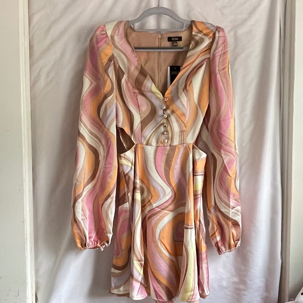 AFRM Coral Swirl Dress